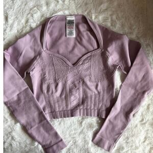 Gymshark Corset Seamless Long Sleeve Top - Warm Lilac Size XS